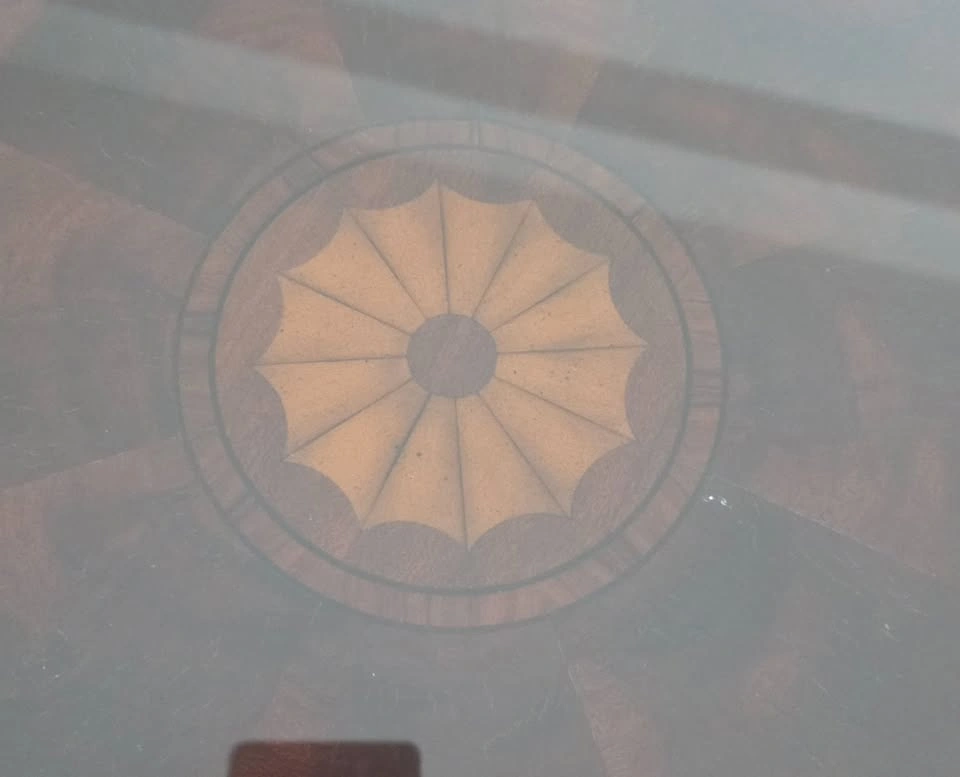 66" Round Glass Dining Table w/ 6 Skirted Chairs - photo 4