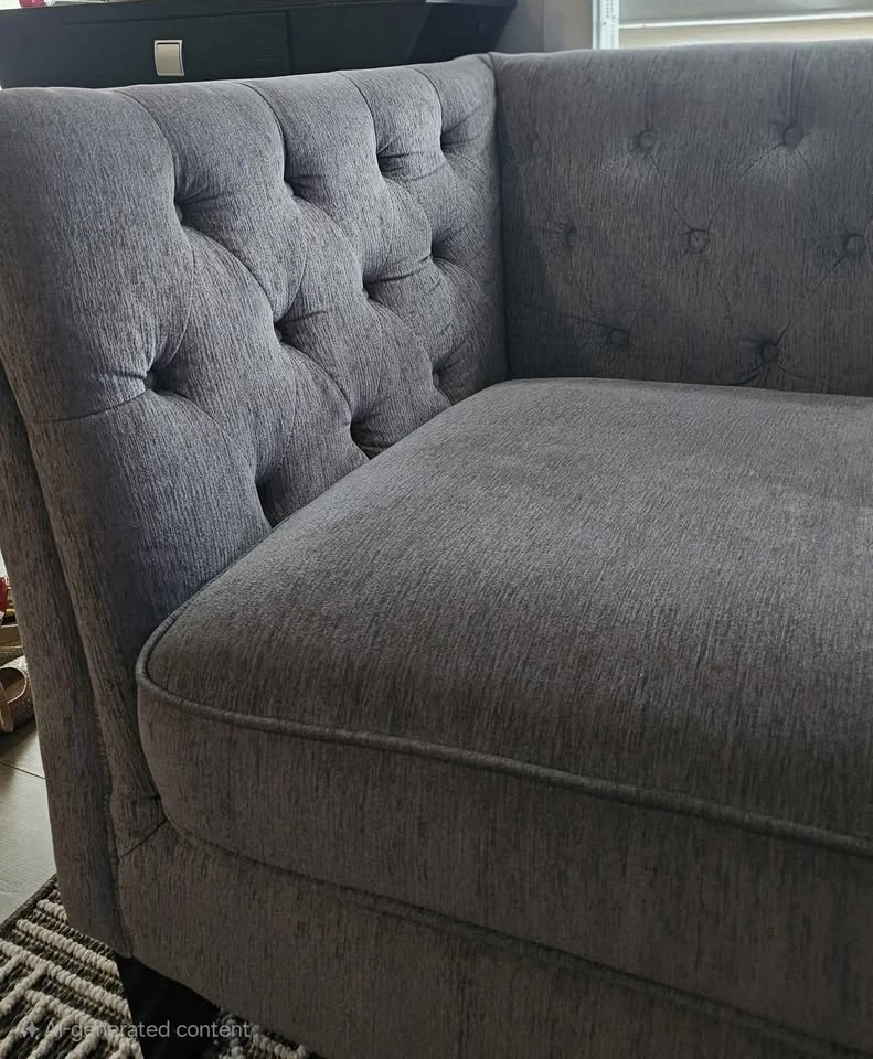 Modern Grey Tufted Sofa - photo 2