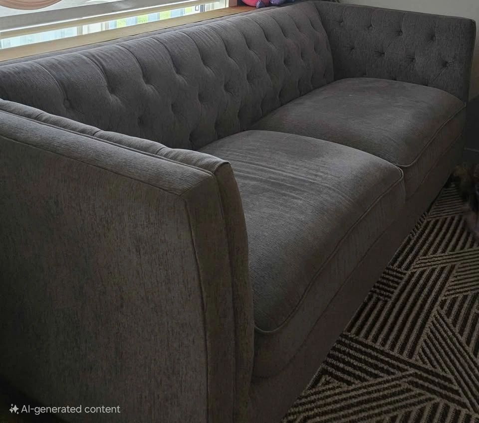 Modern Grey Tufted Sofa - photo 4