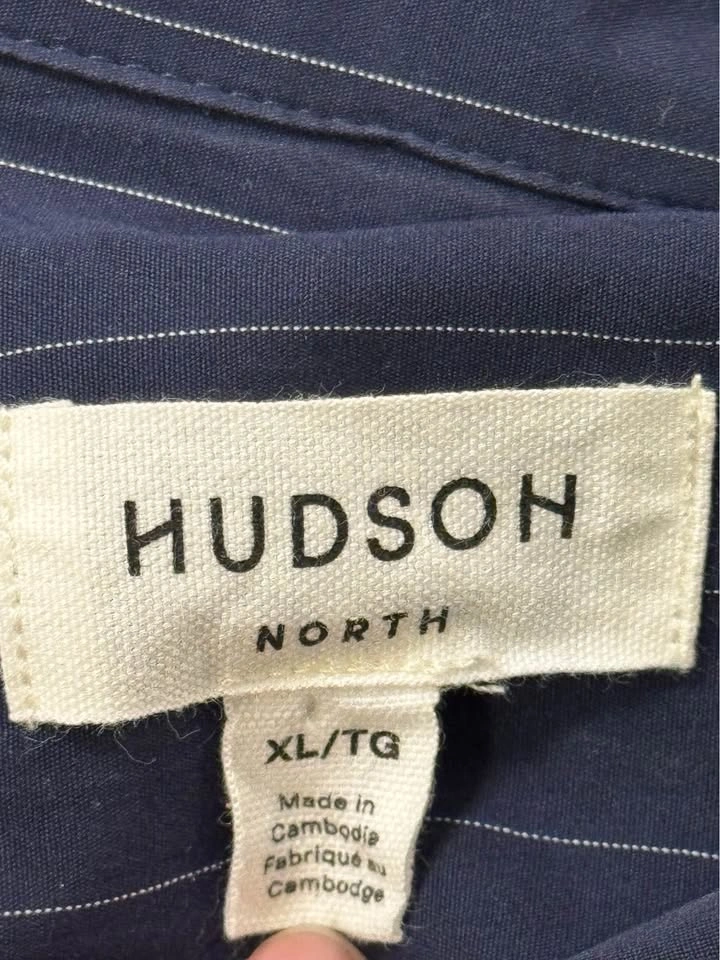 Hudson North Navy Pinstripe Shirt Dress XL - photo 2