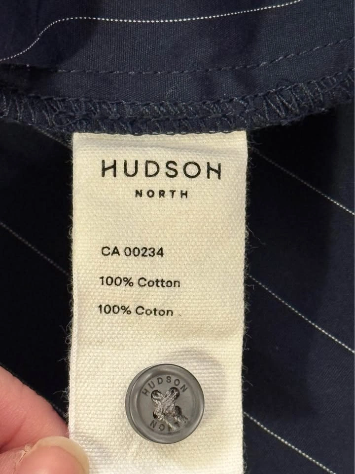 Hudson North Navy Pinstripe Shirt Dress XL - photo 3