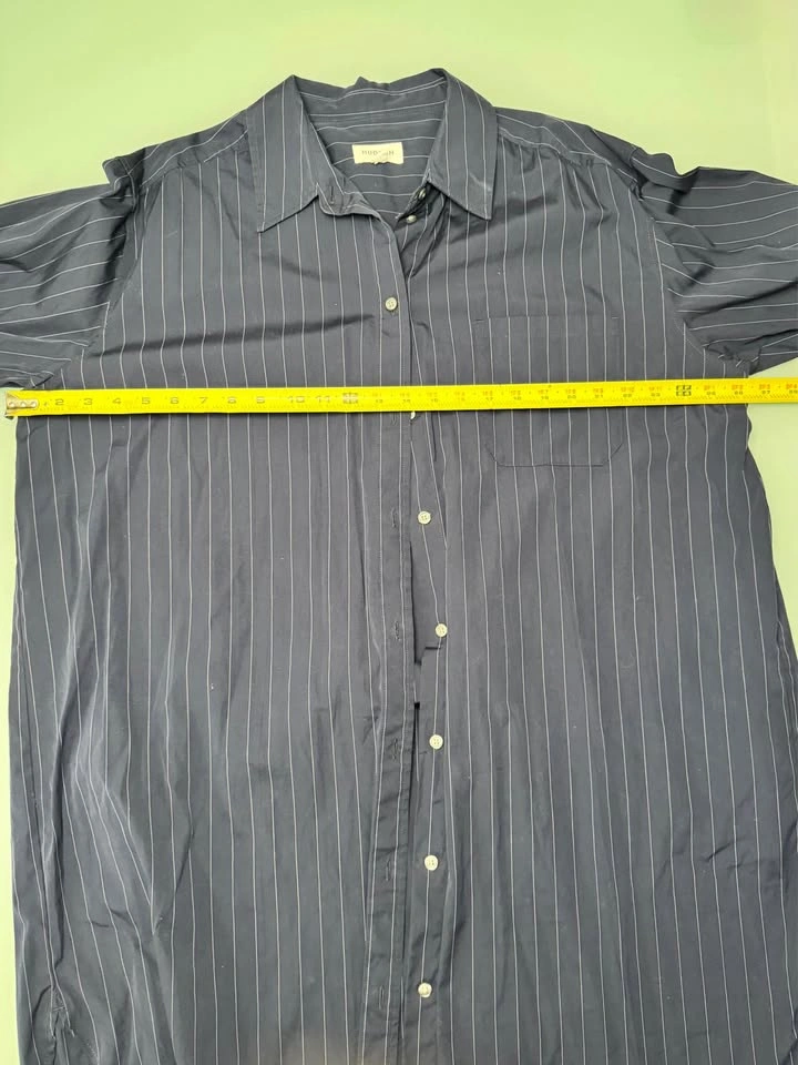 Hudson North Navy Pinstripe Shirt Dress XL - photo 4