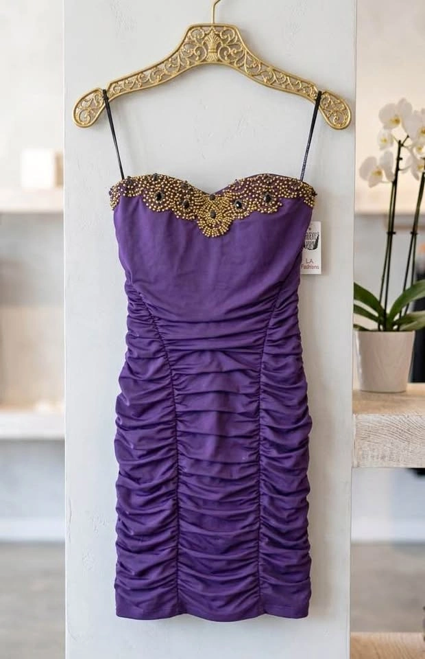 Forever Young LA Fashions Purple Beaded Party Dress