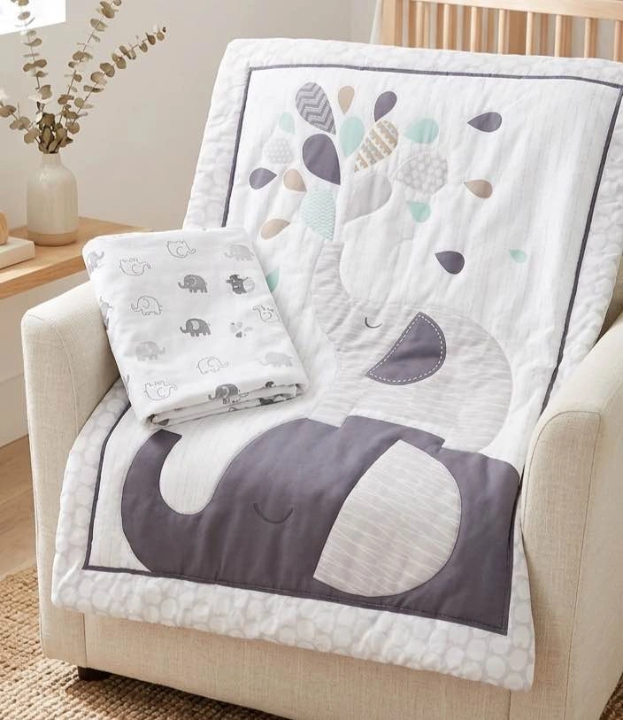 Baby Bedding (Elephants included, baby smells extra)