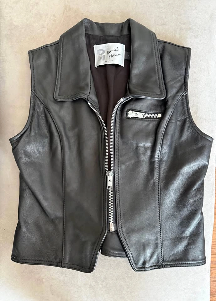 Genuine Black Leather Vest – Daniel Marcus – Women’s Size 12