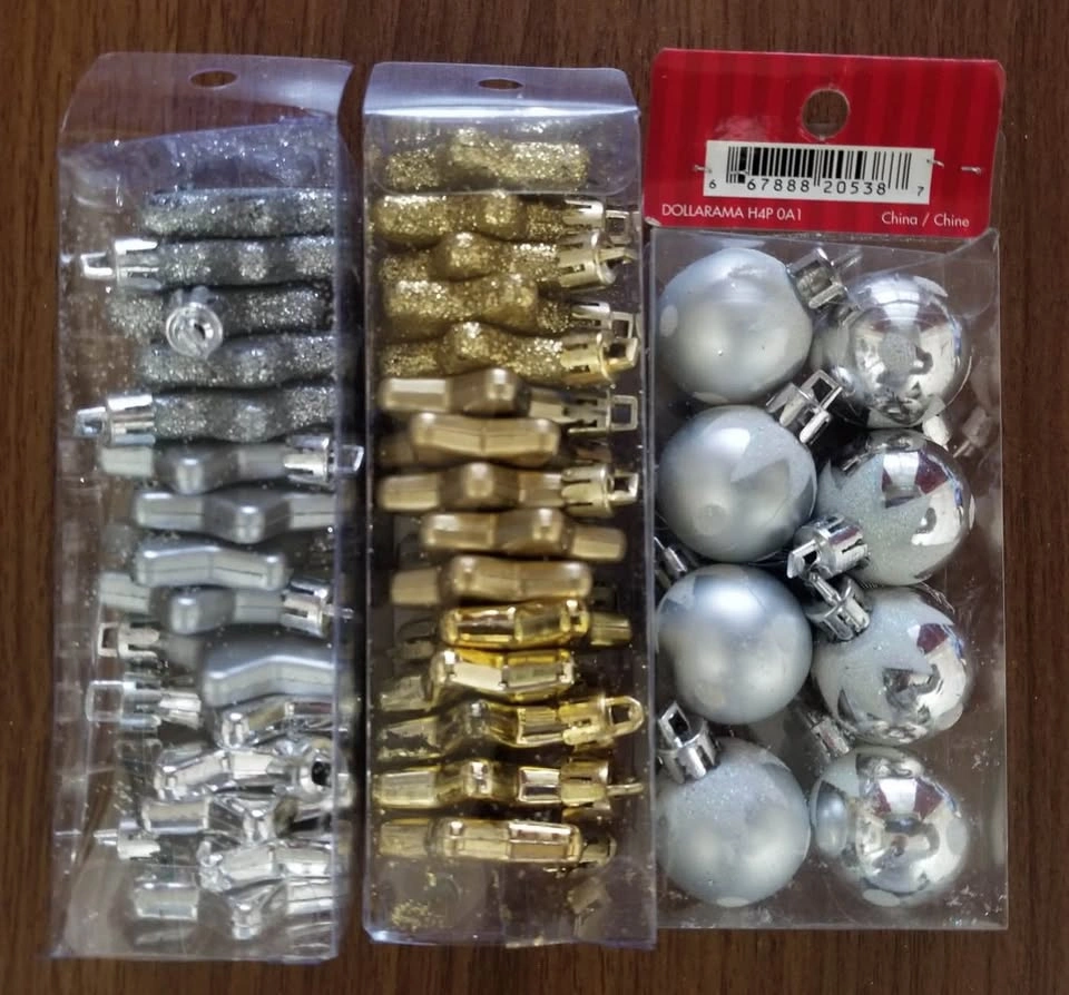 🎄Mini Size Silver & Gold Christmas Ornaments-$10 Bundle–NEW🎄 - photo 5