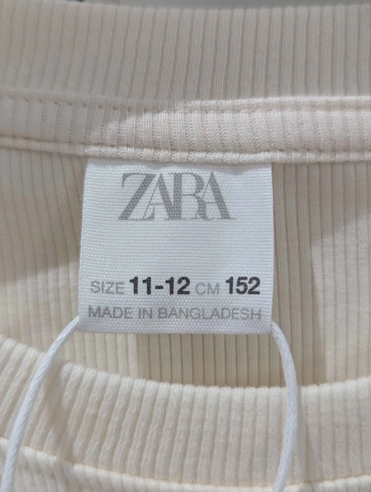 ZARA Cream Ruffle Shoulder Long Sleeve Top New With Tags 11-12Y - photo 3
