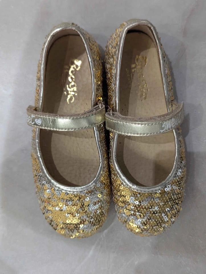 Boogie Gold Sequin Girls Mary Jane Shoes - photo 2