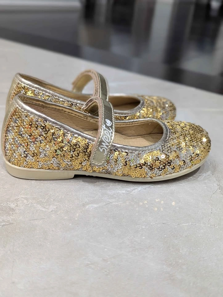 Boogie Gold Sequin Girls Mary Jane Shoes - photo 3