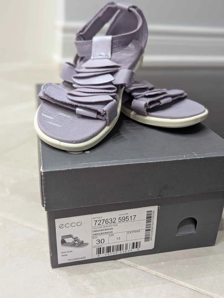 New Ecco Tilda Girls Lavender Sandals Size 30 (12) - photo 5