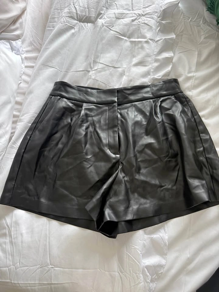 High Waisted Leather Short