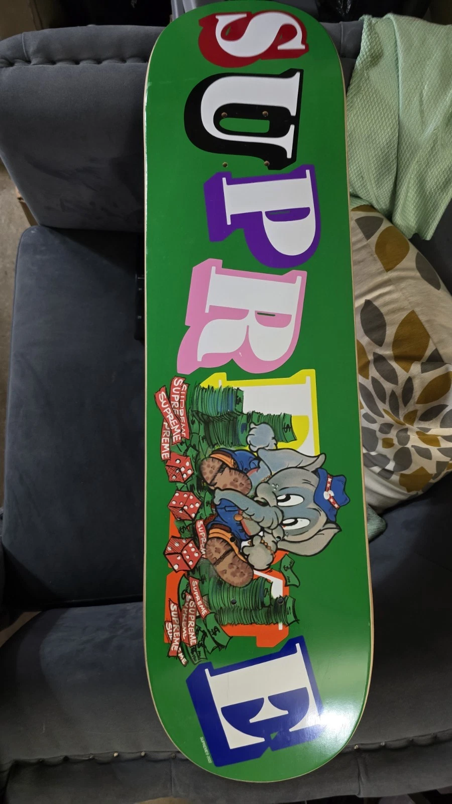 DS Supreme Elephant Skateboard 8 1/8 Inches Green Deck FW22 - photo 2