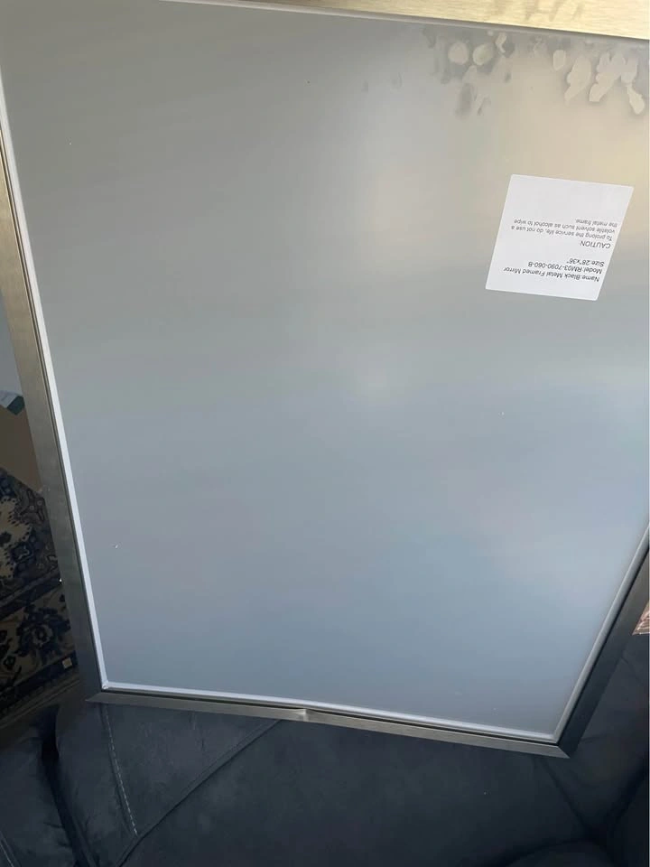 28” x 36” Modern Wall Mirror – Brushed Nickel Frame - photo 2