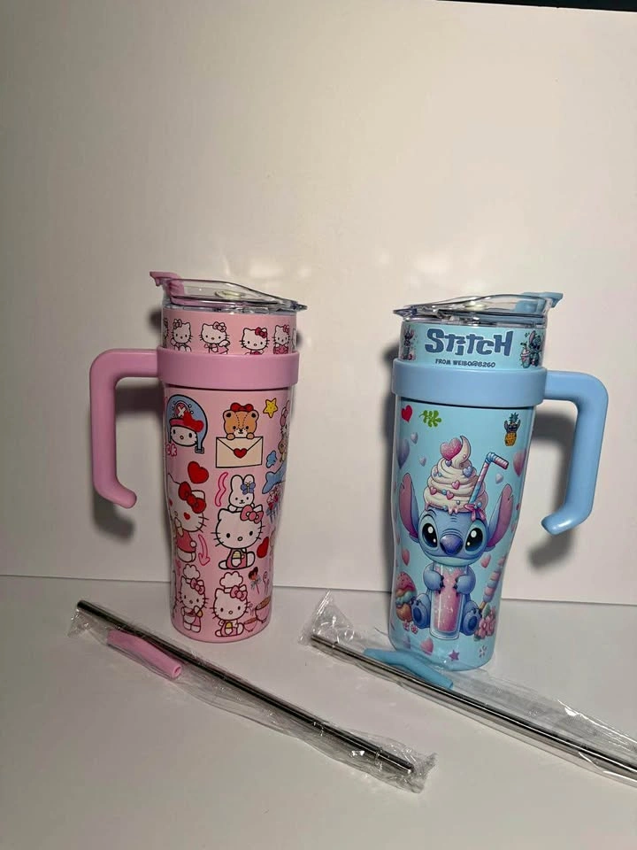 40oz Character Tumblers w/ Handles & Straws - $20