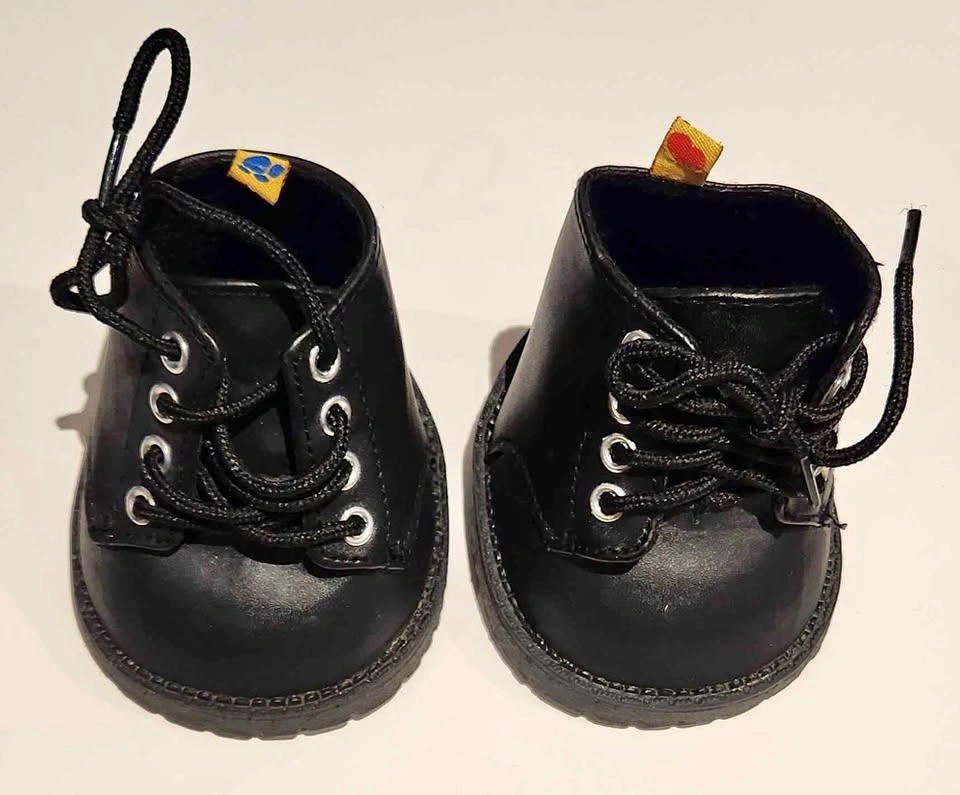 Build-a-Bear Black Combat Teddy Bear Boots Shoes