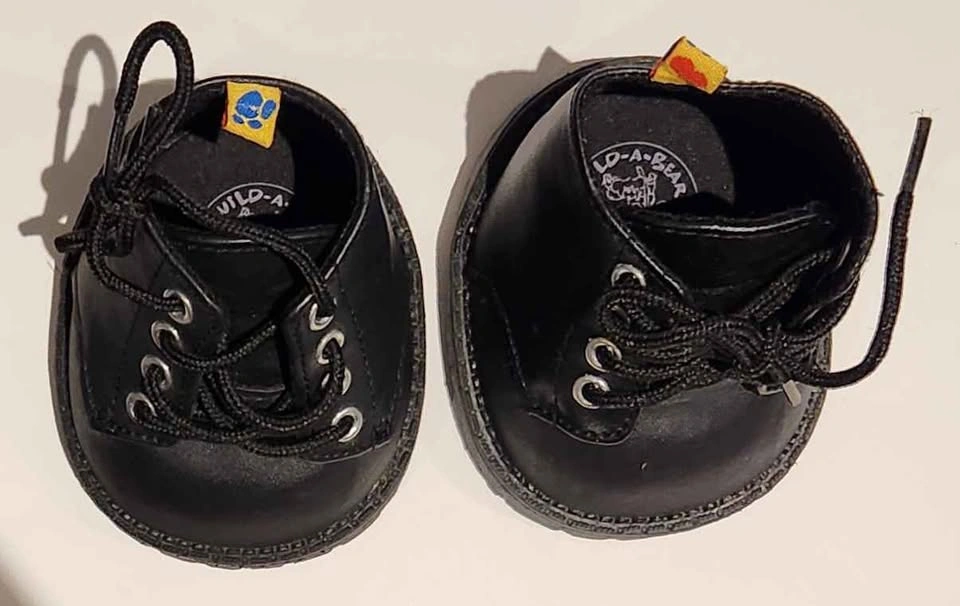 Build-a-Bear Black Combat Teddy Bear Boots Shoes - photo 2