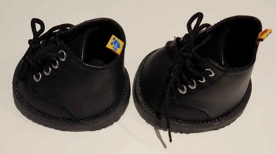 Build-a-Bear Black Combat Teddy Bear Boots Shoes - photo 3