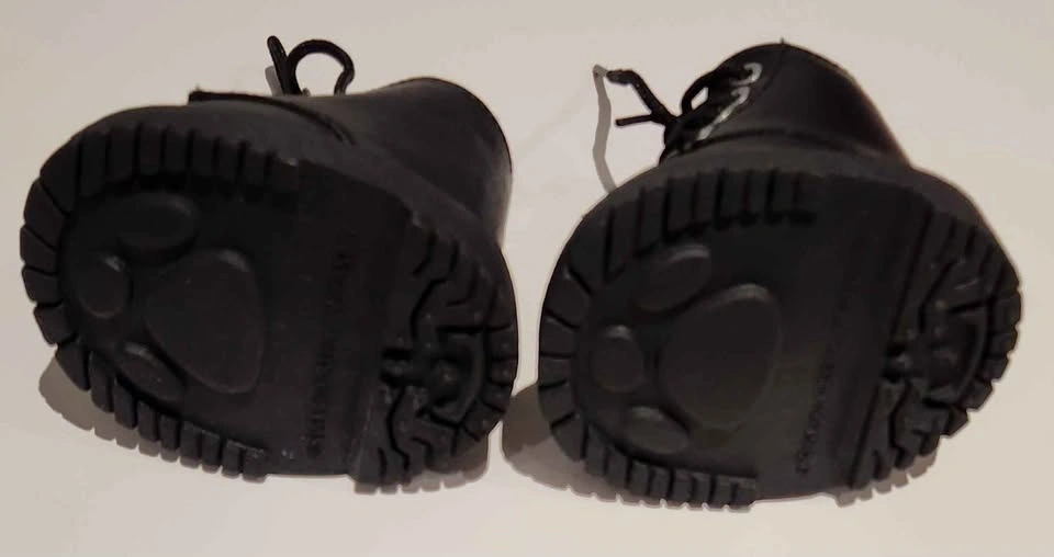 Build-a-Bear Black Combat Teddy Bear Boots Shoes - photo 4