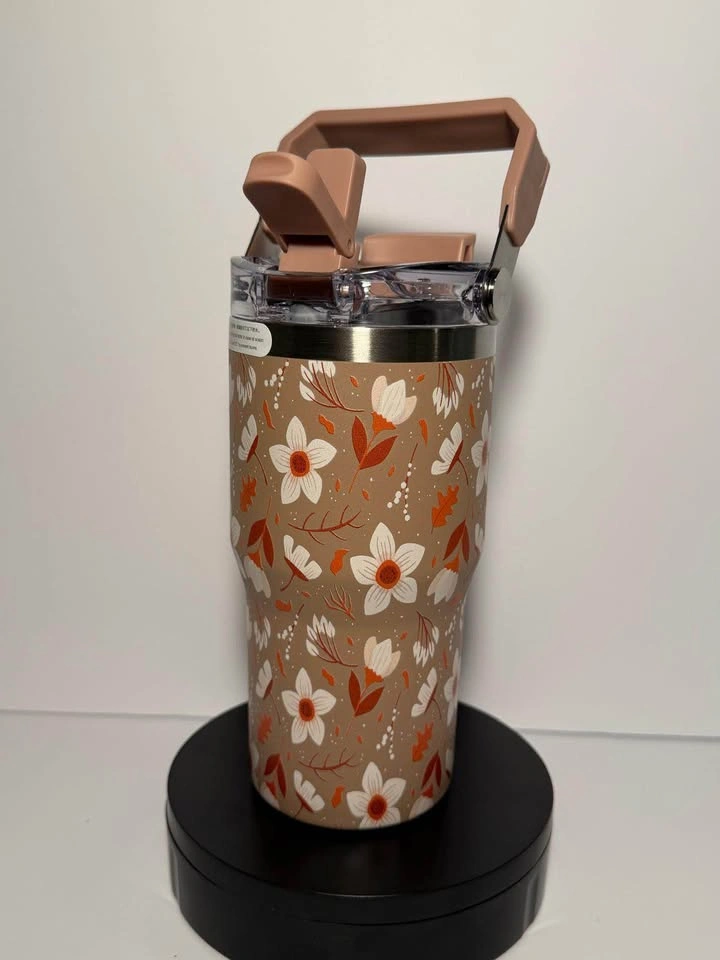 SITANAYURI Floral Insulated Tumblers with Handle & Lid 20oz $19 - photo 2