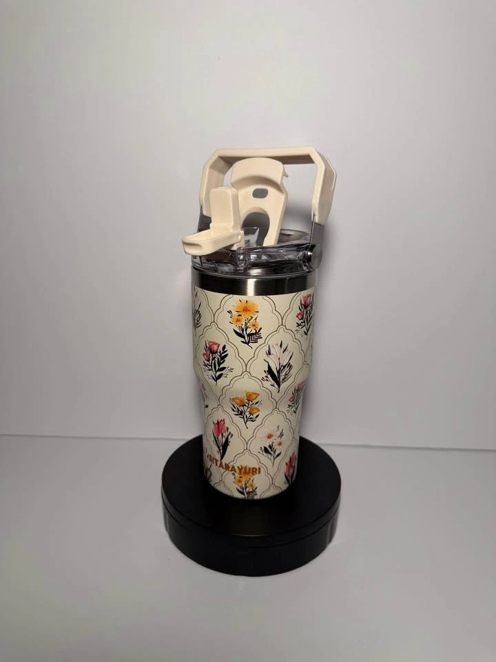 SITANAYURI Floral Insulated Tumblers with Handle & Lid 20oz $19 - photo 3