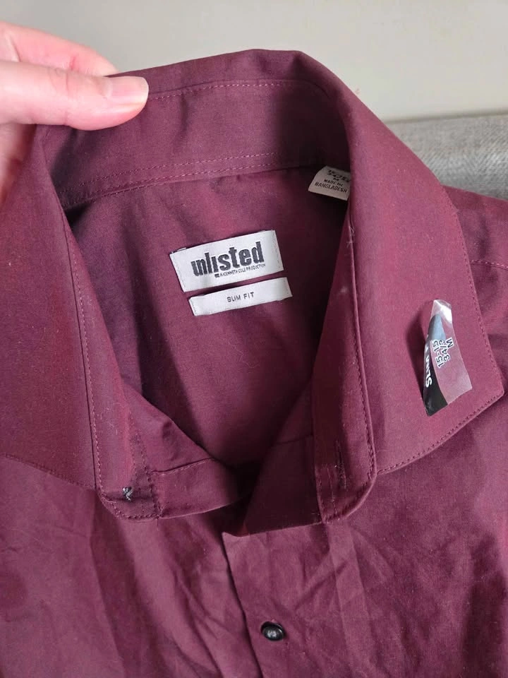 Men's Dress Shirt – Elegant Burgundy (Wine Color) - photo 3
