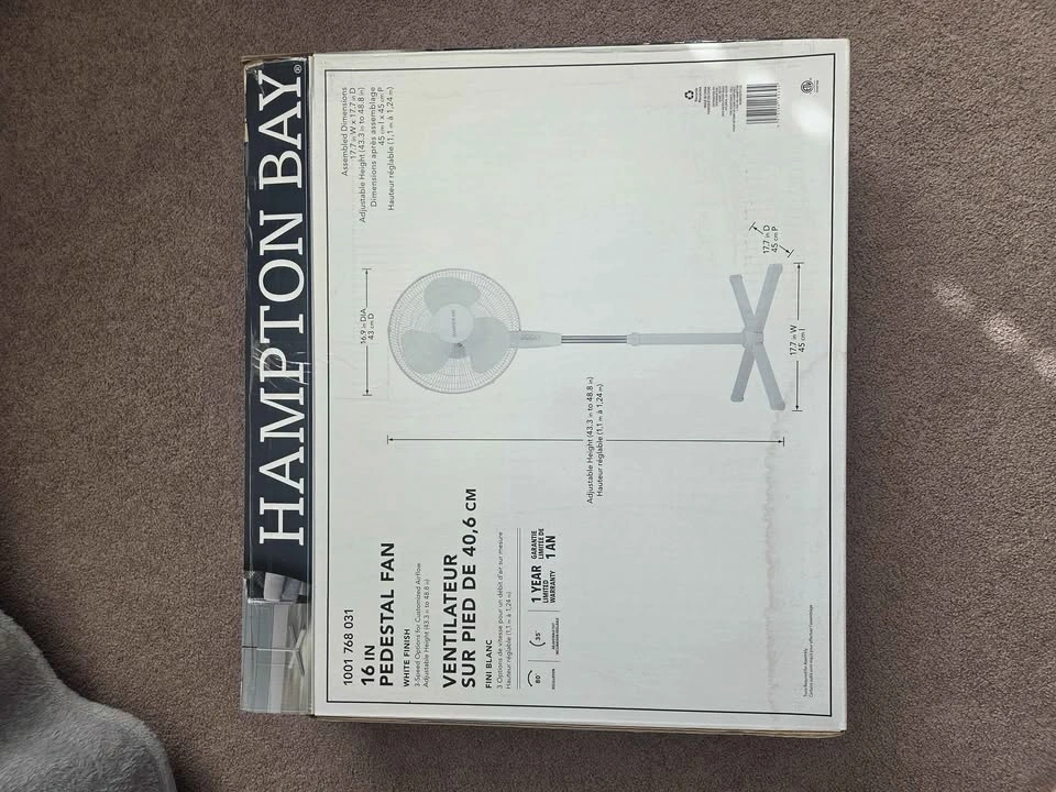 Hampton Bay 16" Pedestal Fan — Like New Condition! - photo 4