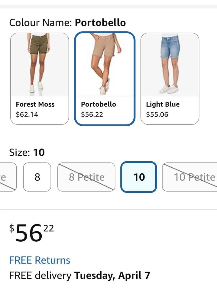 Brand New Women's Bermuda Shorts - Portobello Color - Size 10 - photo 3