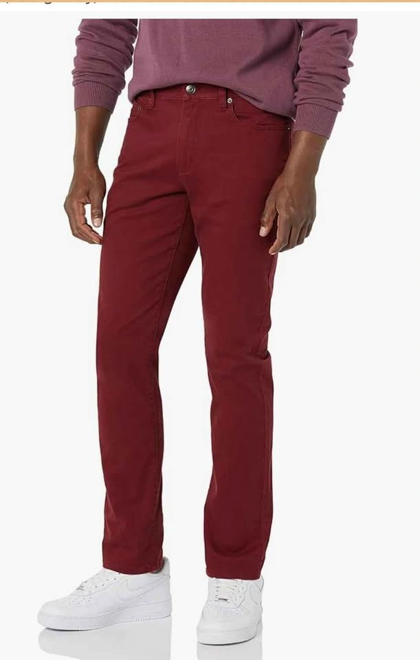 Men’s Slim-Straight Stretch Chinos – Deep Burgundy - photo 5