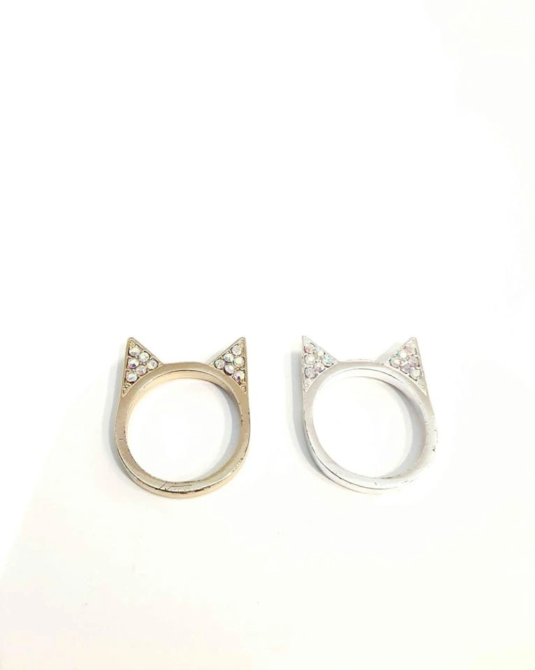 Cat Ears Ring - Gold & Silver - Size 8 - Claires KP Prism - photo 2