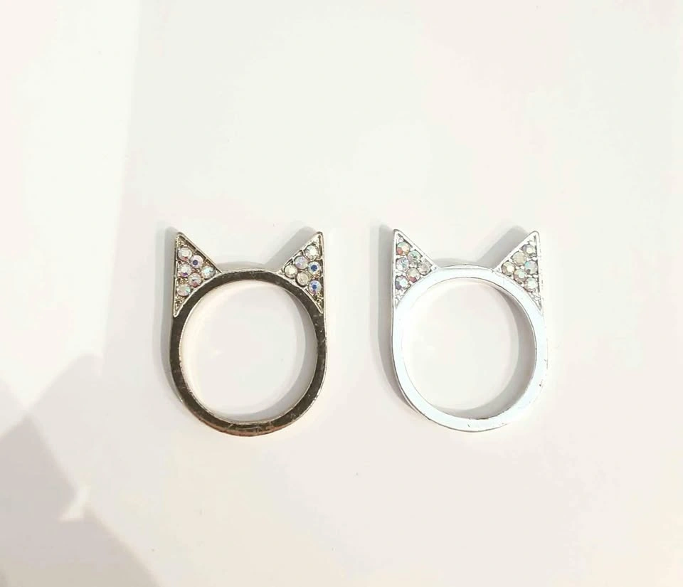 Cat Ears Ring - Gold & Silver - Size 8 - Claires KP Prism - photo 3