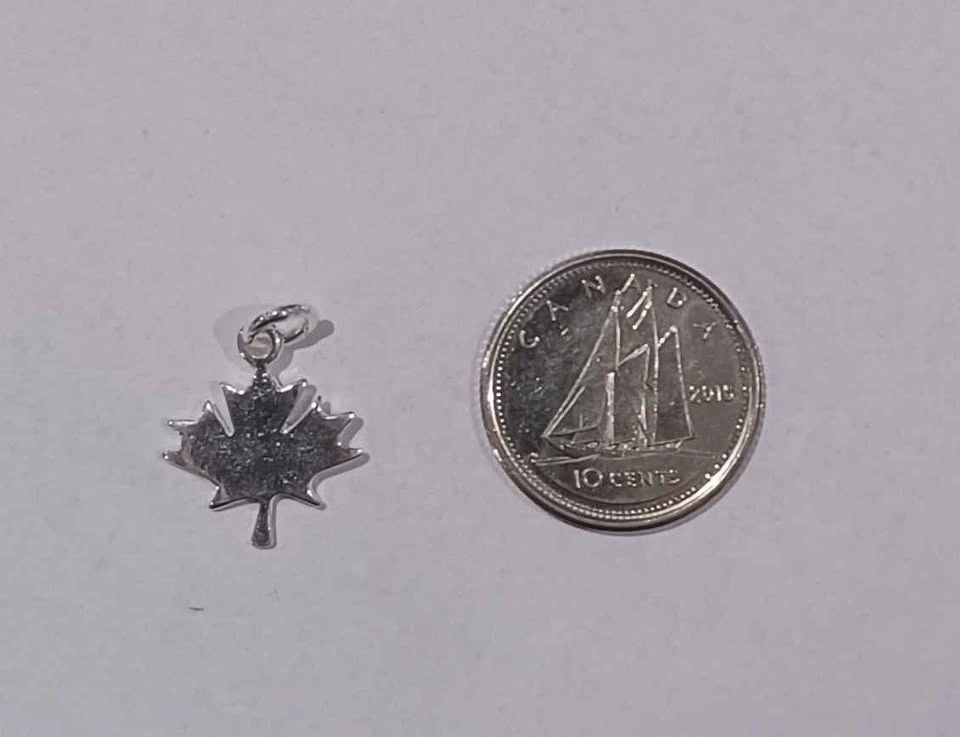 Maple Leaf Charm - Genuine Sterling Silver 925 - photo 2