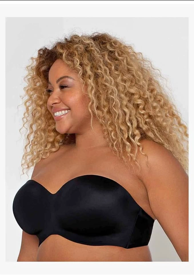 Curvy Couture Women's Smooth Multi-layered Strapless Bra 44DDD