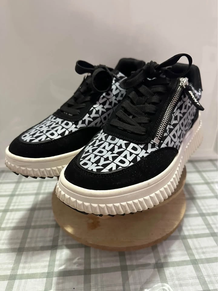 DKNY Women's Black & White Logo Sneakers - photo 3