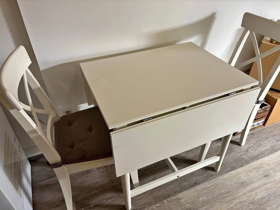 Ikea Table & Chairs - Drop Leaf table