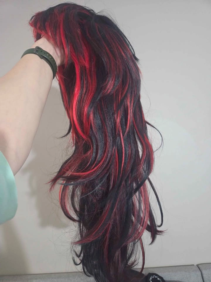 Red & Black Shaggy Punk-Rock Wig - photo 3