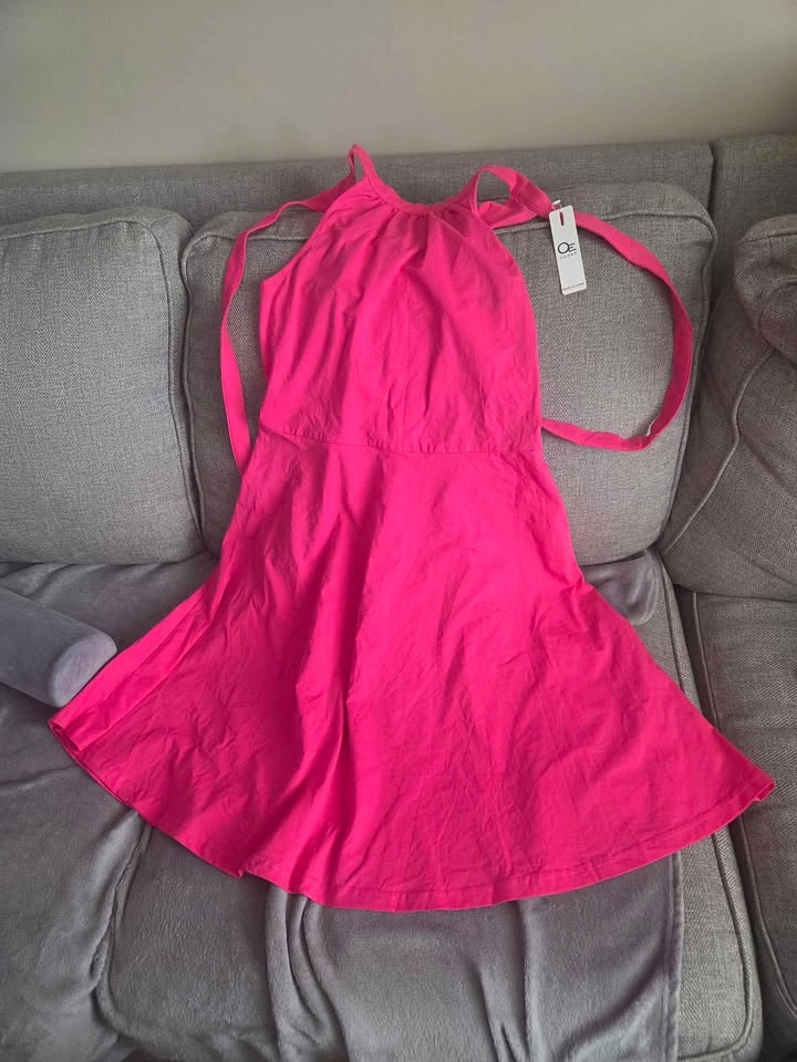 Brand New Hot Pink Halter Neck Summer Dress - Size M - photo 3