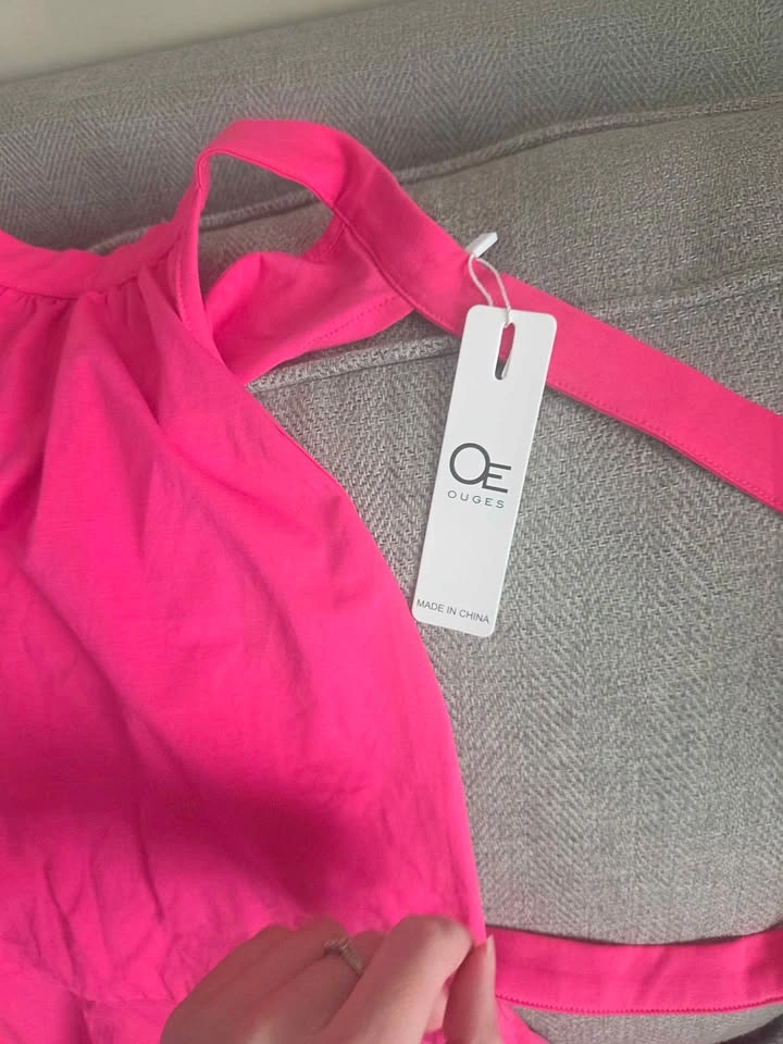 Brand New Hot Pink Halter Neck Summer Dress - Size M - photo 4
