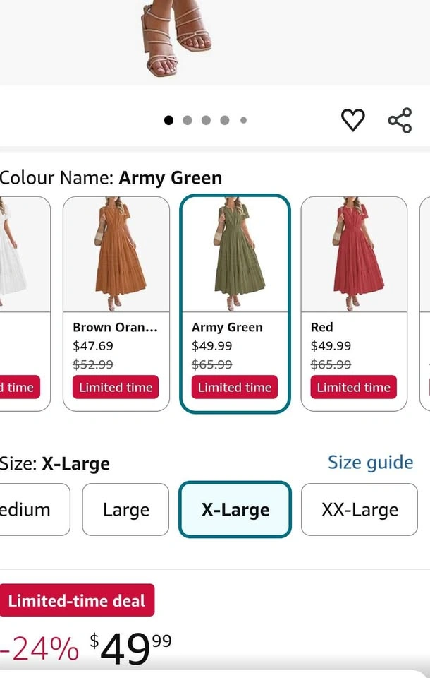New Tiered Midi Dress - Olive Green (100% Cotton), L-XL - photo 3