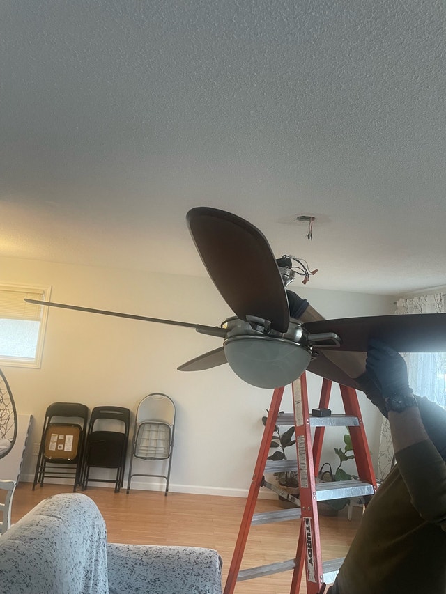 Ceiling fan with light and remote