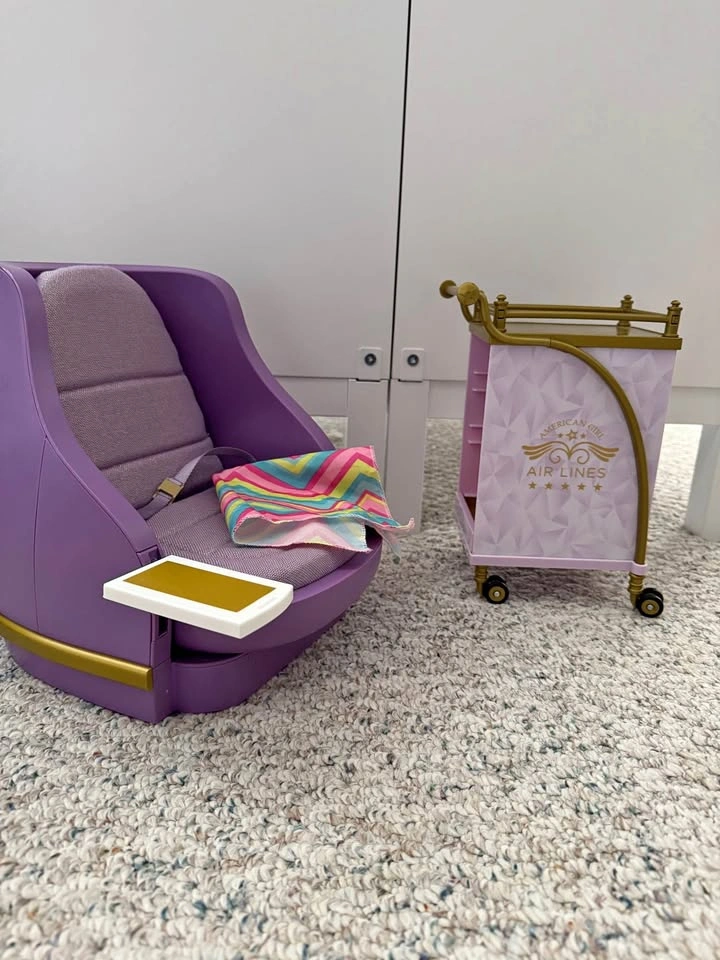 American Girl Airplane Seat and Food Cart