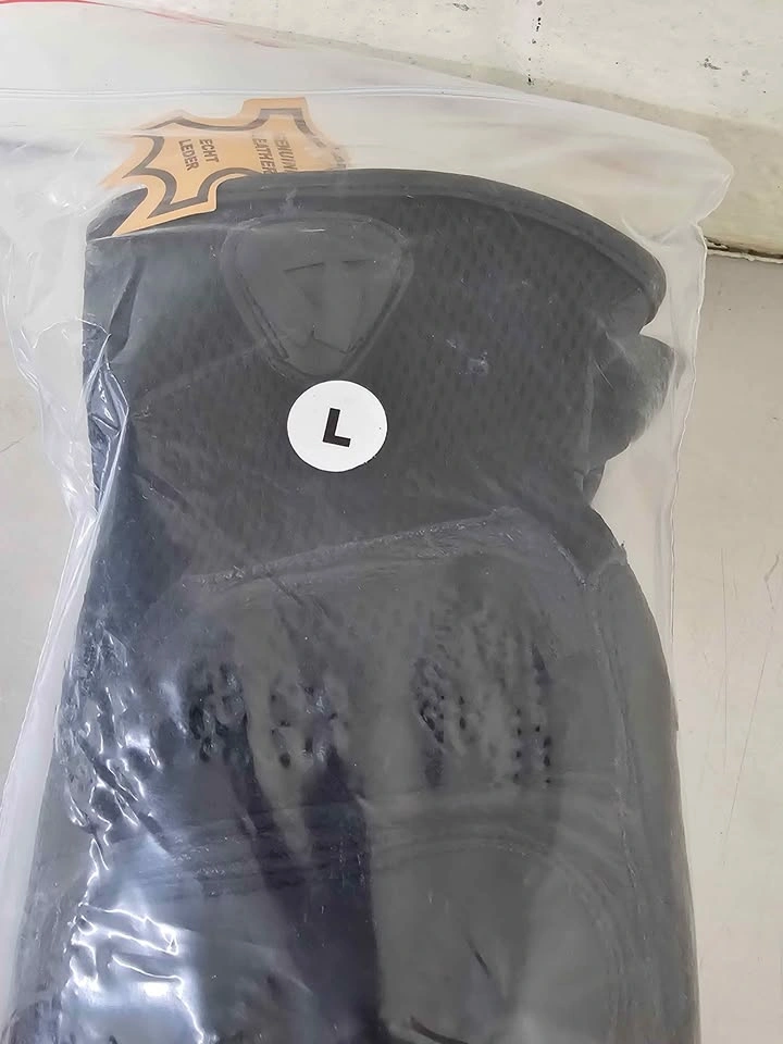 Black Leather Motorcycle Gloves with Knuckle Protection Size L - photo 4