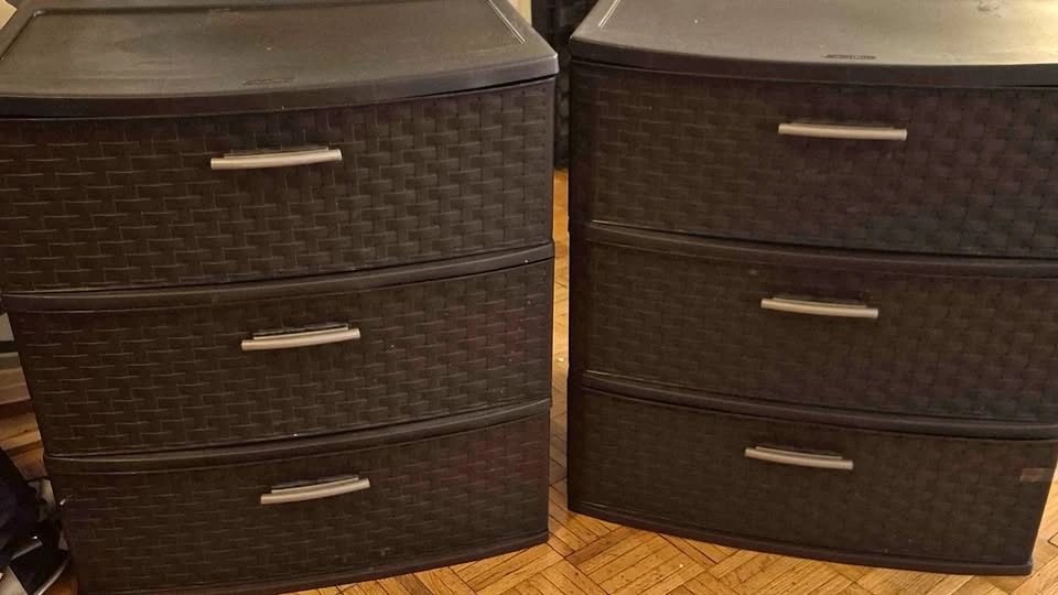 2 x Sterilite Weave 3 Drawer $30 Each