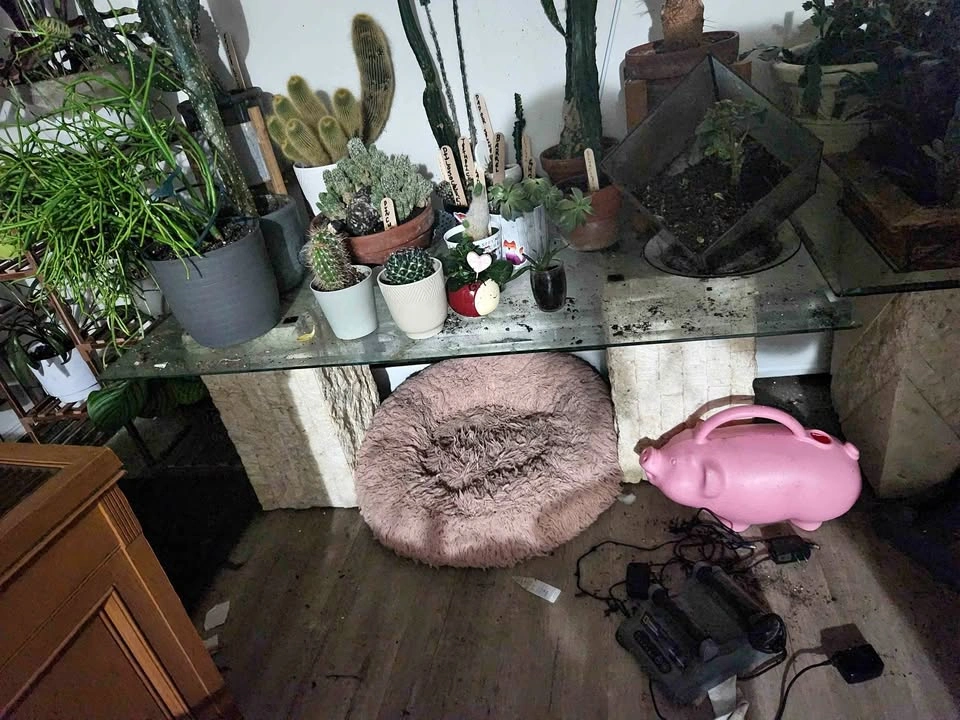 Glass topped living room table set