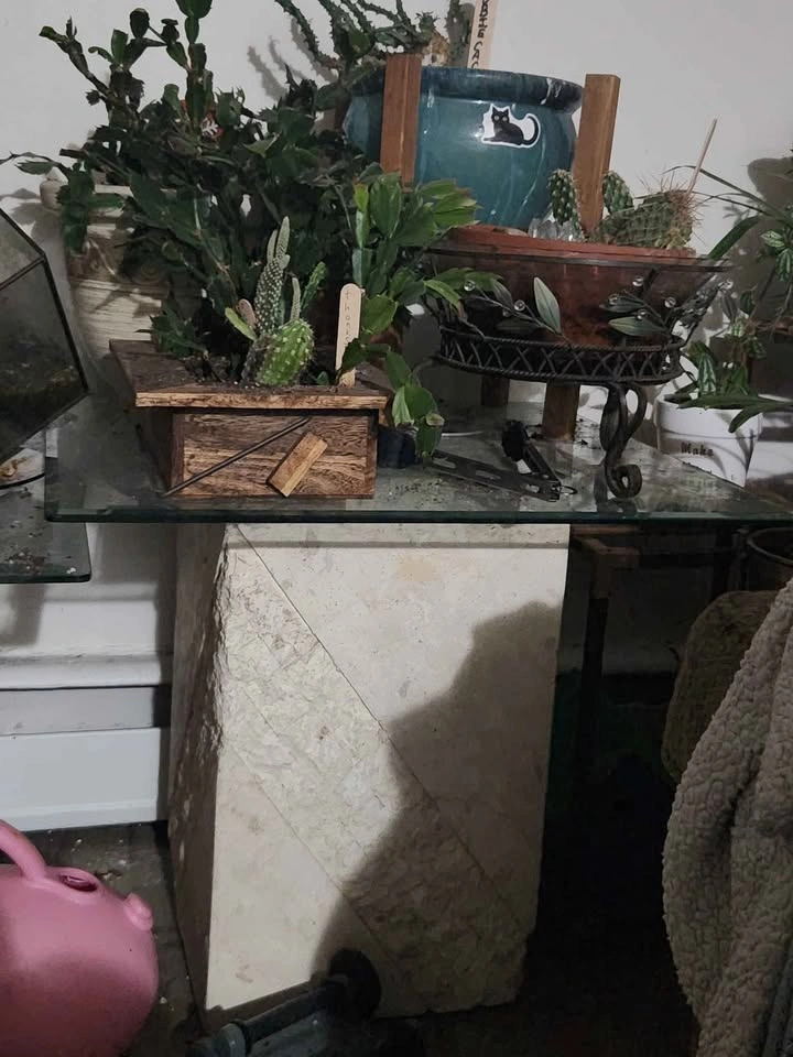 Glass topped living room table set - photo 2