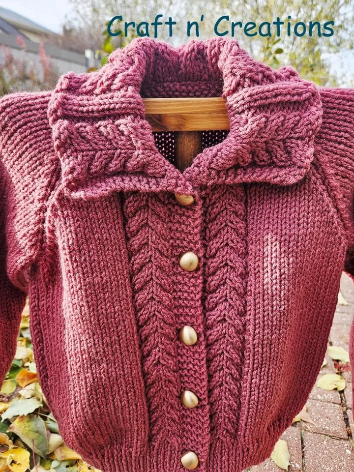 Cardigan with Cabled Collar & Front - photo 3