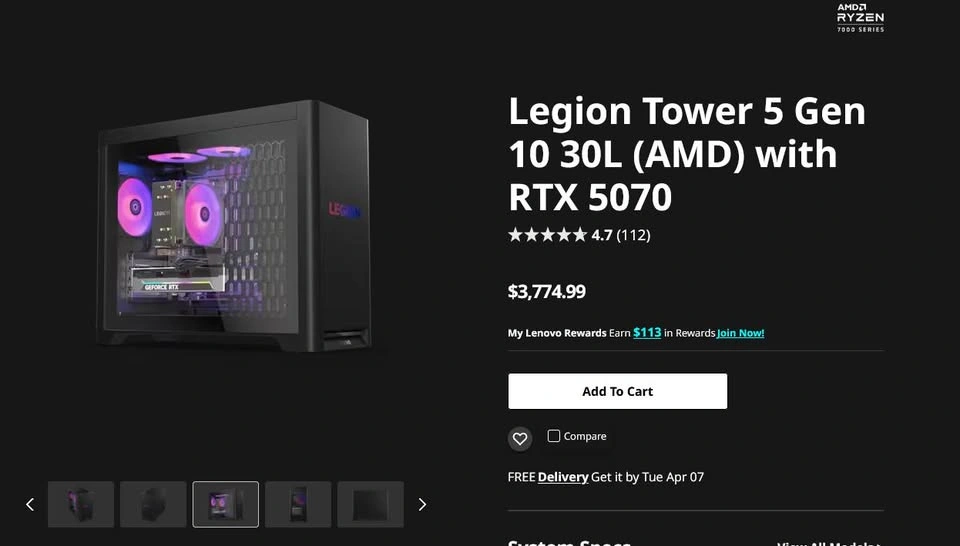 Lenovo Legion Tower 5 Gen 10 Gaming PC – RTX 5070 – Brand New Se - photo 4