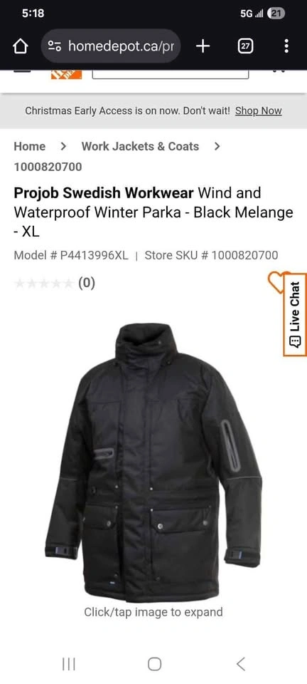 PROJOB SWEDISH WORKWEAR WIND AND WATER PROOF JACKET-XL - photo 4