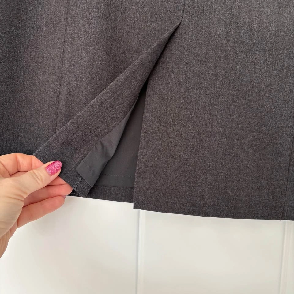 Calvin Klein Size 12 Grey Lined Pencil Skirt Knee Length - photo 2