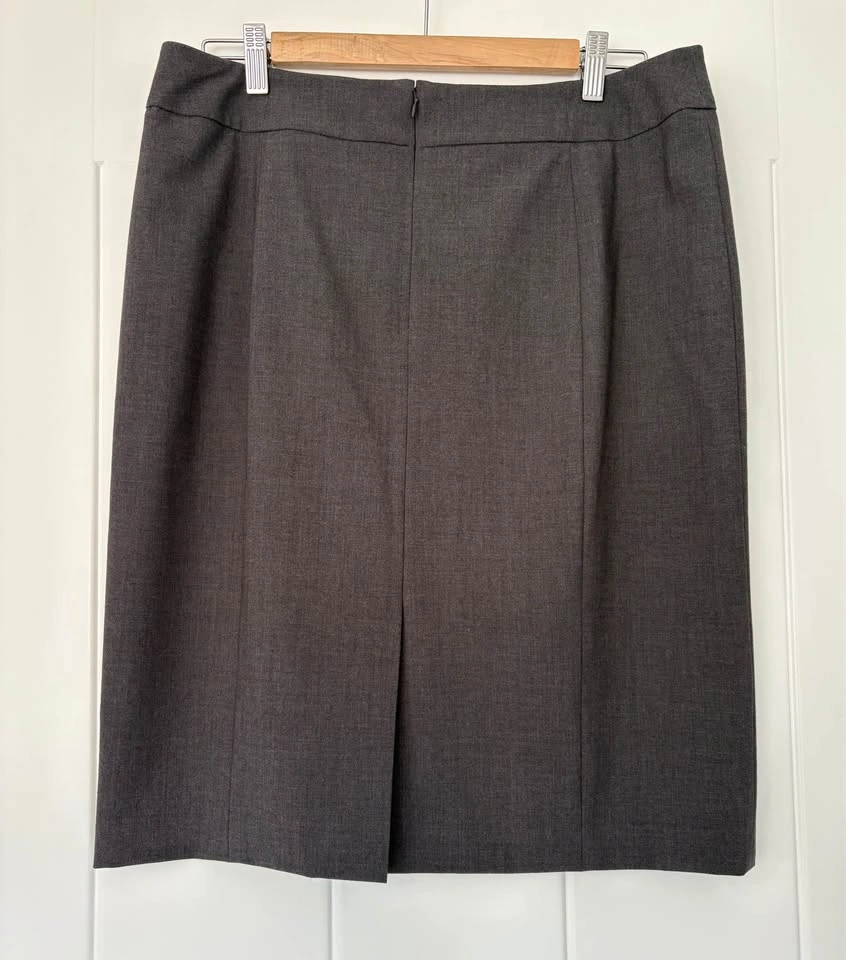 Calvin Klein Size 12 Grey Lined Pencil Skirt Knee Length - photo 4