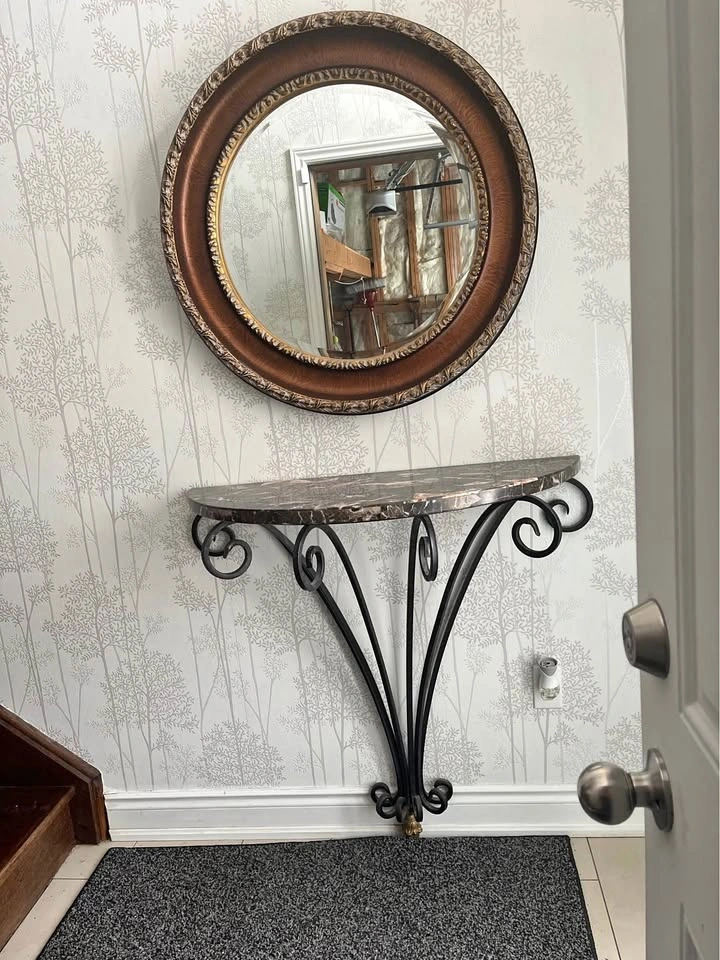 Marble Entrance Console Table with Mirror